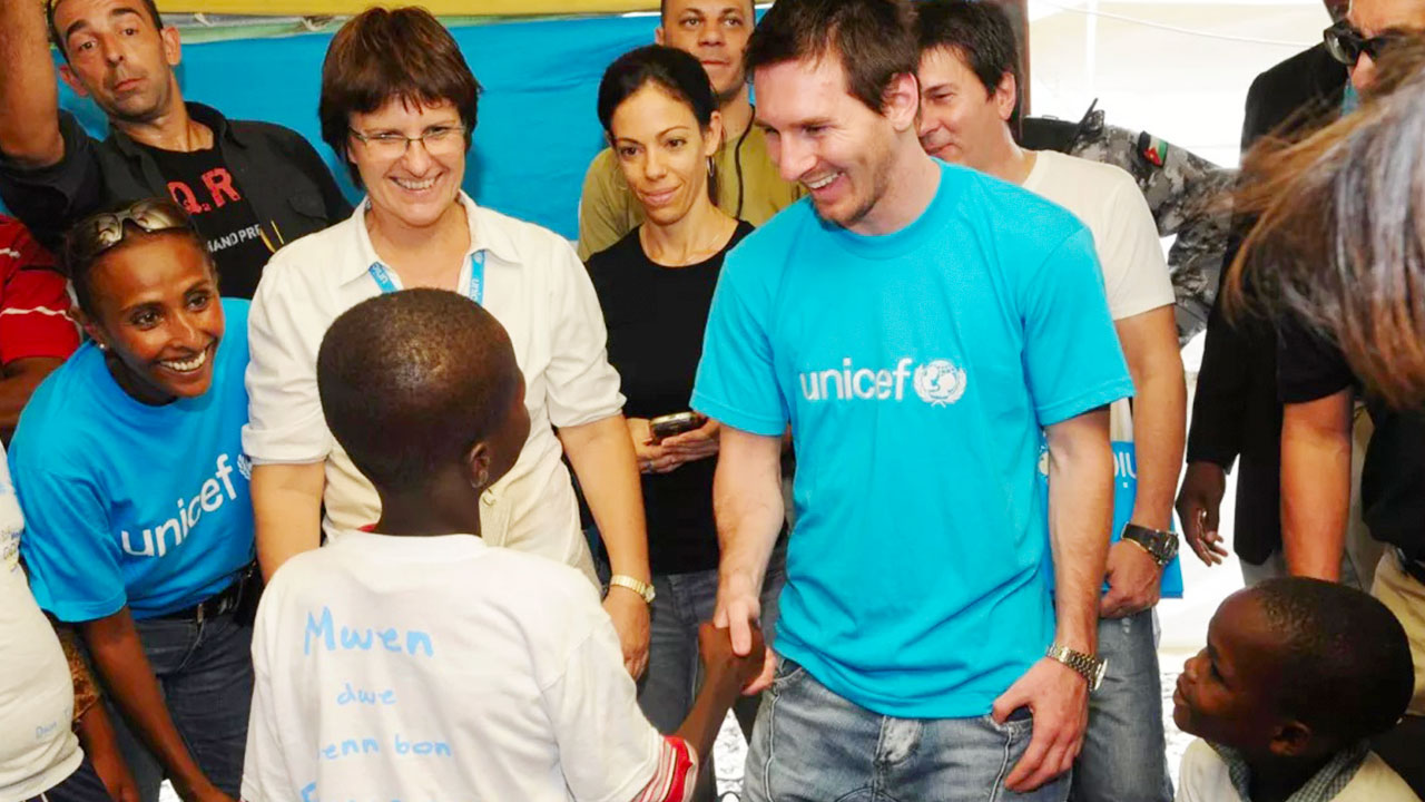 Messi in the role of UNICEF Goodwill Ambassador