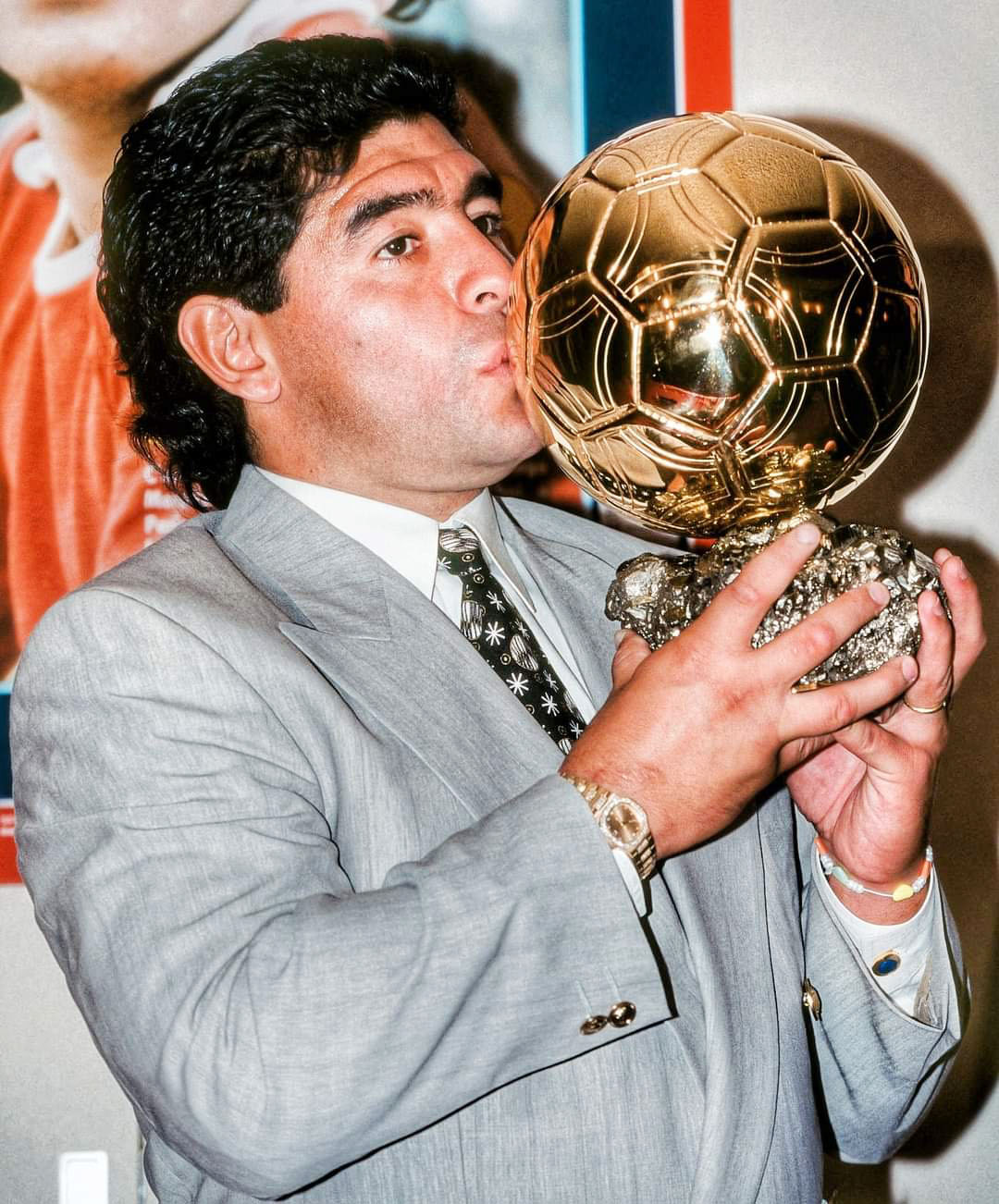 Maradona with Ballon d'Or