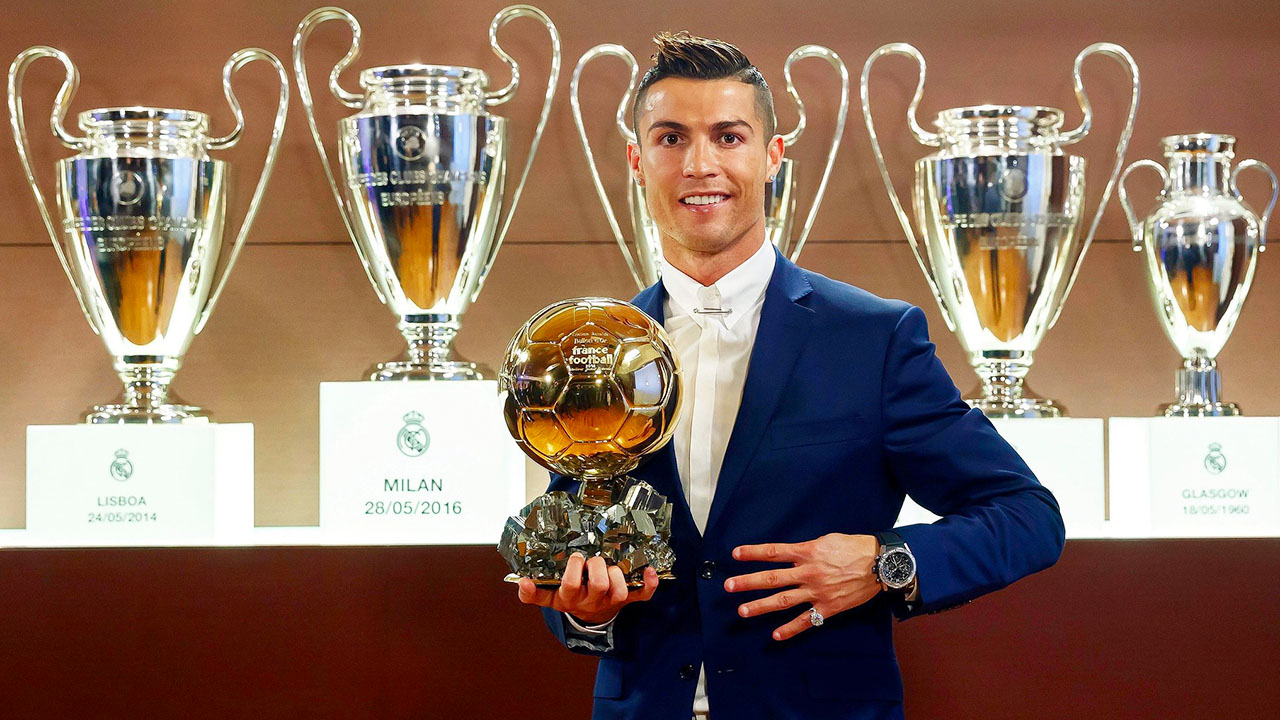 Ronaldo won 5 Ballon d'Or Awards